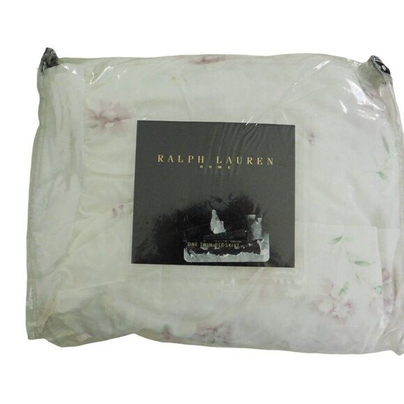 NEW Ralph Lauren‎ Twin Solange Bed Skirt Ruffle White Lavender Purple Floral 15" - Picture 6 of 6